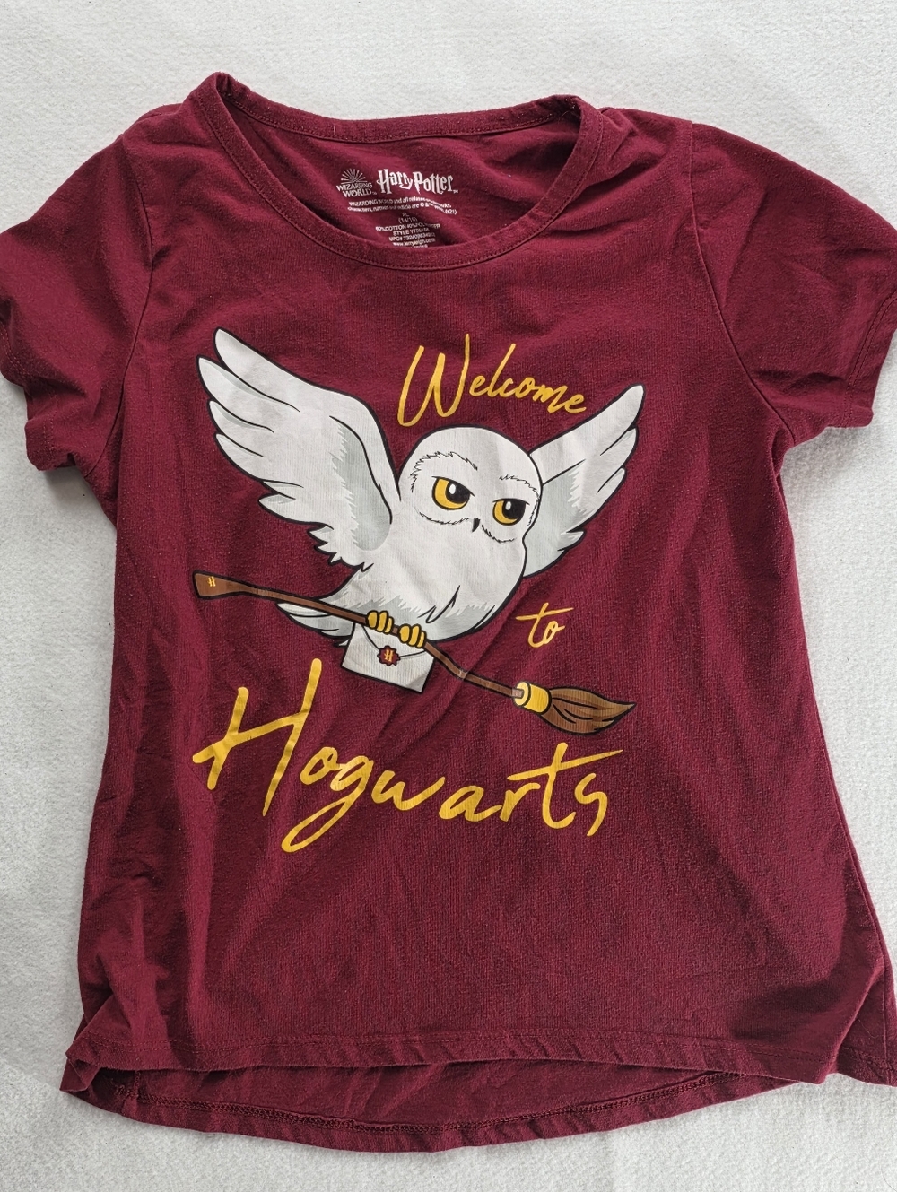 Harry Potter Hedwig Hogwarts Shirt Youth XL 14 16 High Low Hem Tee